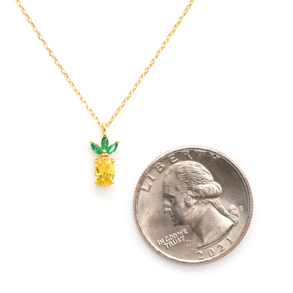 Sweet Pineapple Necklace (S925) - Picture 3 of 3